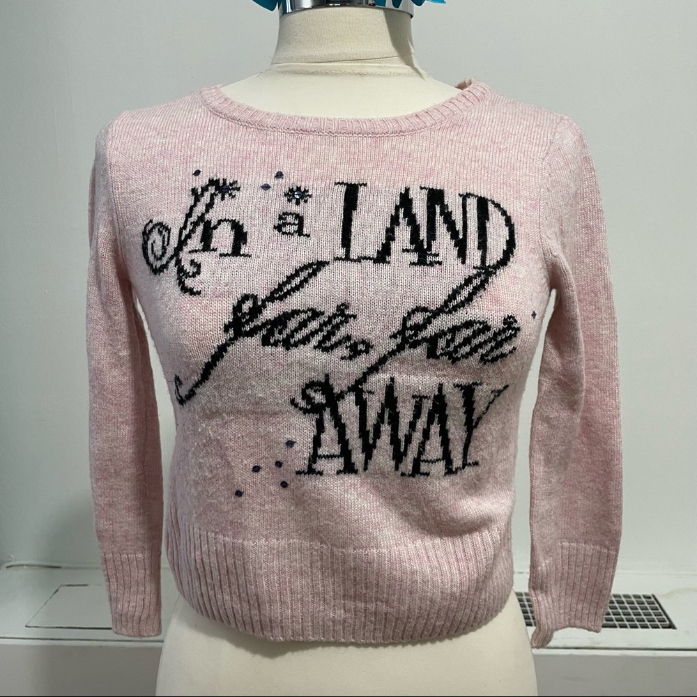 Red Herring Pink Black Knitted Sweater With Sequins Long Sleeve